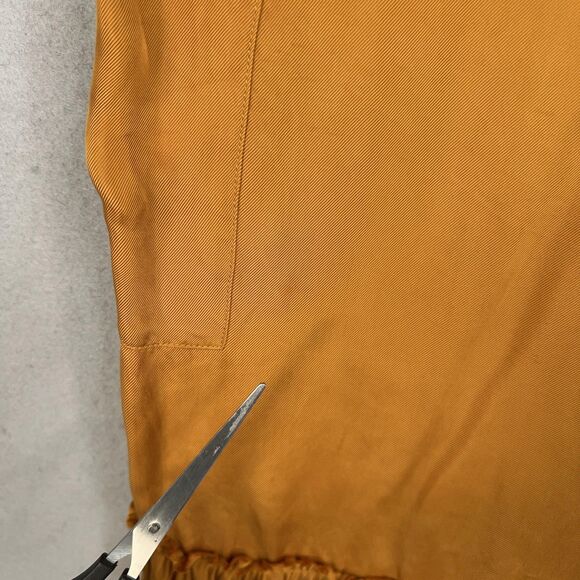 Cinq a Sept Pants Womens Medium Mustard Nuluu Bow Ruffle Tiered Cargo Wide Leg - Picture 10 of 16